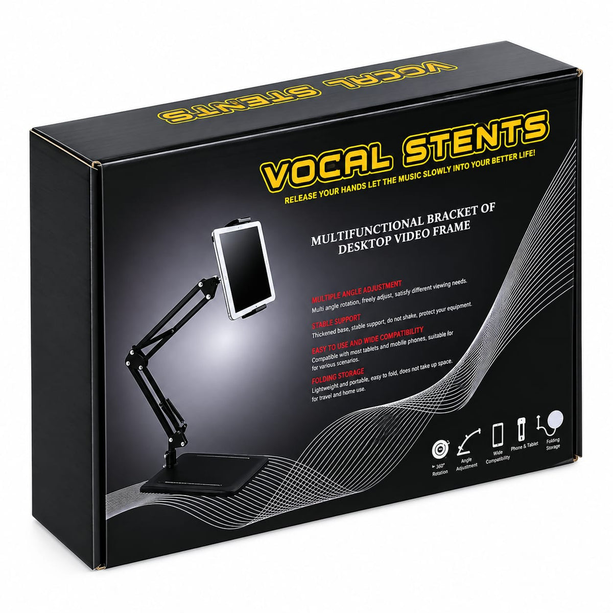 حامل الهاتف والجهاز اللوحي المكتبي متعدد الوظائف من Vocal Stents