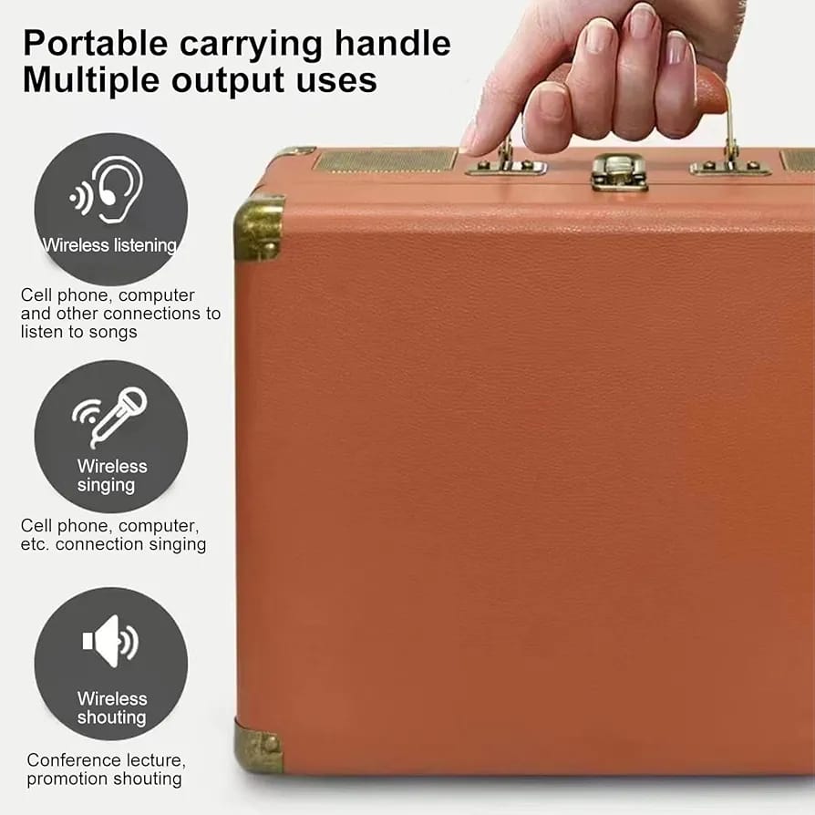 Smartbarry Karoake Bluetooth Speaker 2mic Suitcase Design SW01