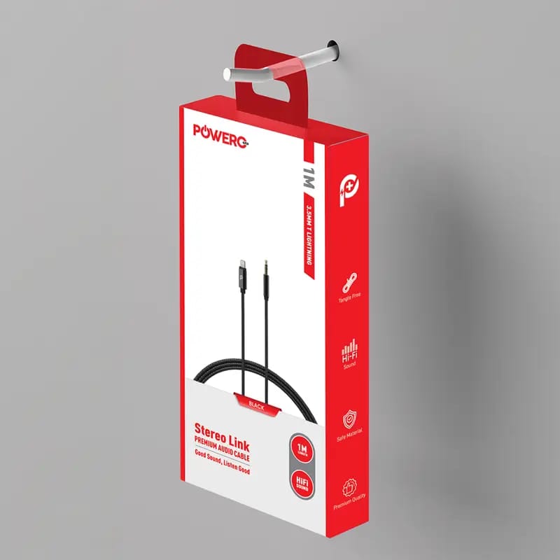 Powero+ Rapid Pro Premium Audio Cable 3.5MM to Lightning
