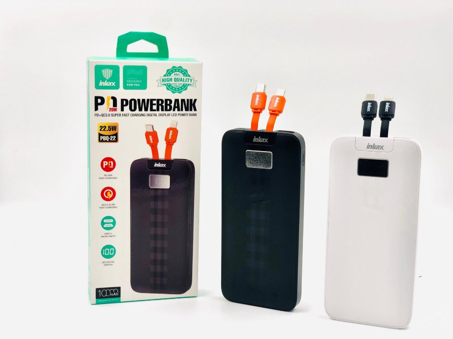 Inkax 10000mAh Power bank 20W Fast Charging PBQ-22