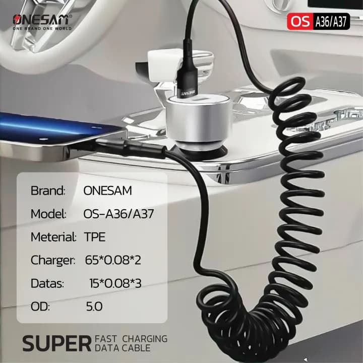 Onesame 36W USB A to Lightning Super Fast Charging Data Cable OS-A37