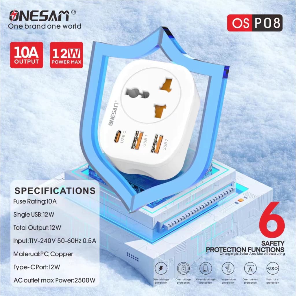Onesam Extension Multiplug OS-P08
