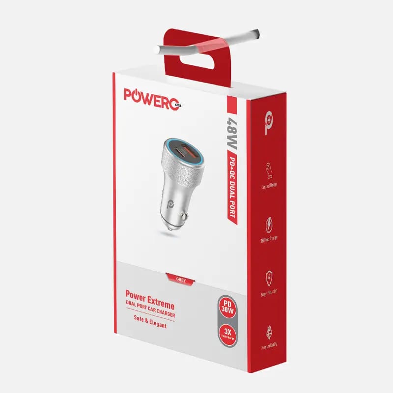 Powero+ 48W Extreme Dual Port Car Charger