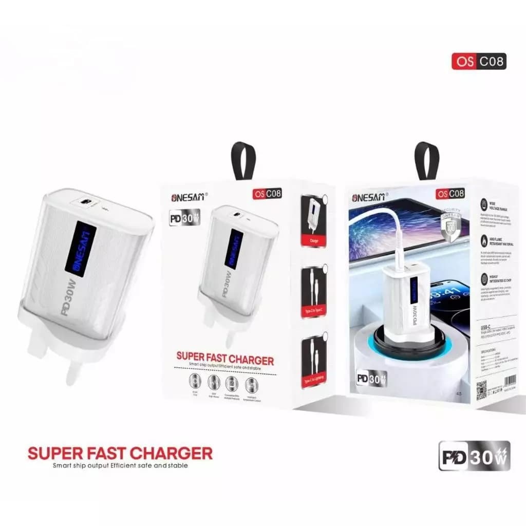 Onesam 30W Type C Super Fast Charger OS-C08