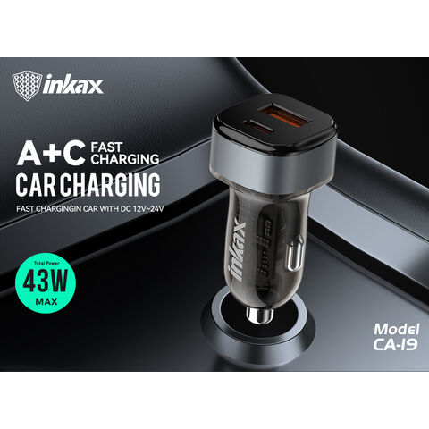 Inkax 43W Car Charger- Black