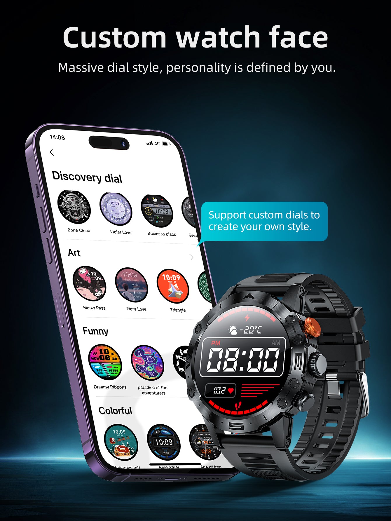 Hoco Y20 Sports Smart Watch - Black