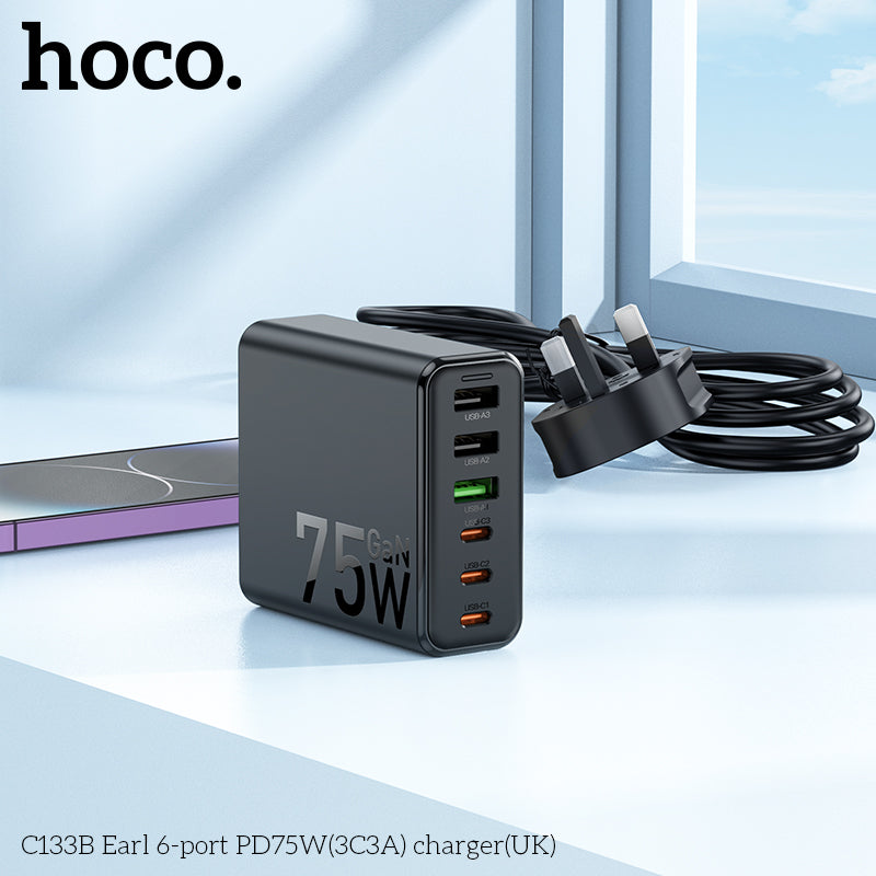 Hoco Charger C133B Earl 6 ports PD75W