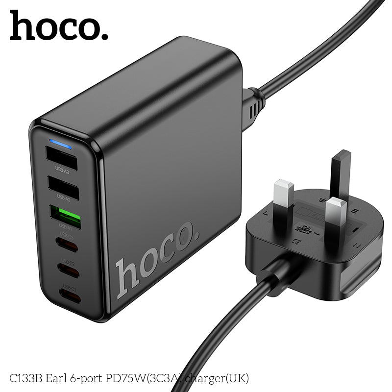 Hoco Charger C133B Earl 6 ports PD75W