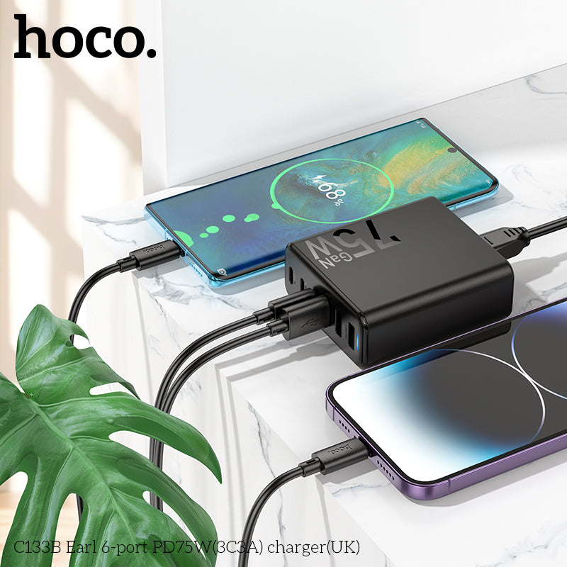 Hoco Charger C133B Earl 6 ports PD75W