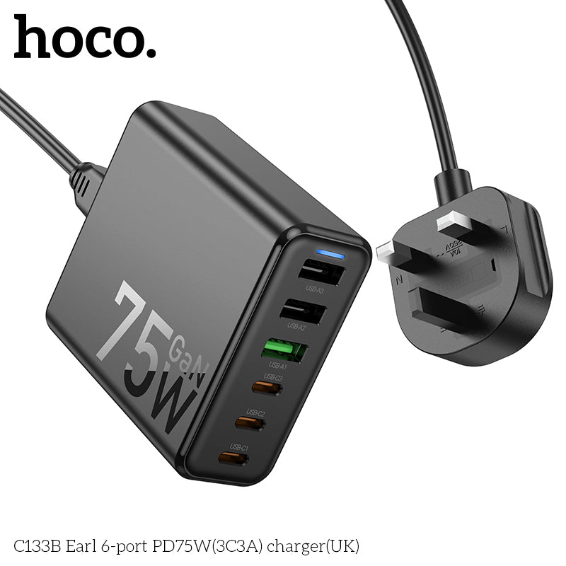 Hoco Charger C133B Earl 6 ports PD75W