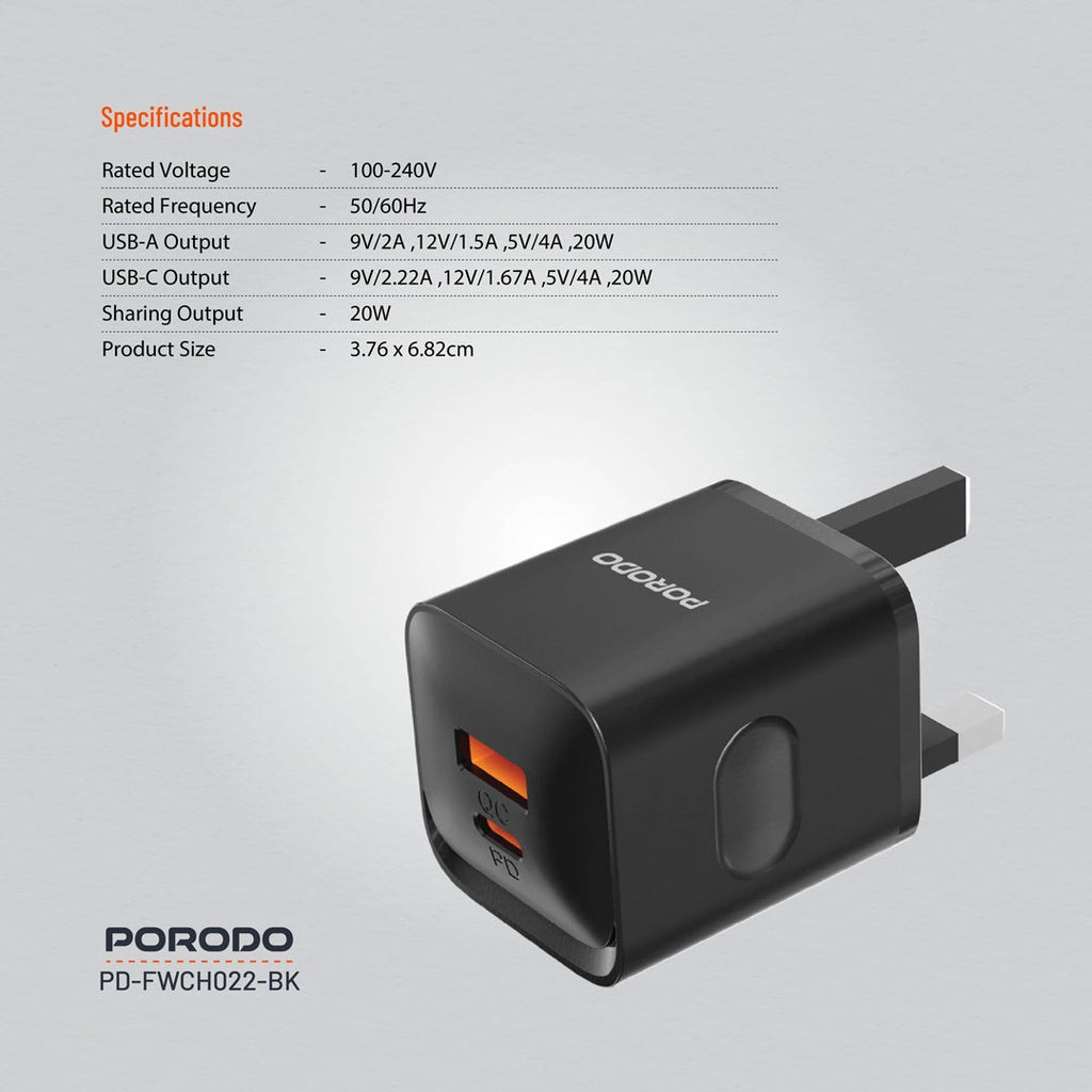 Porodo Dual port Wall Charger