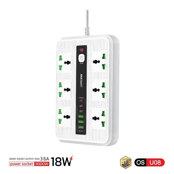 Onesam Extension OS-U08 Power Socket 3000W 3.6A 18W