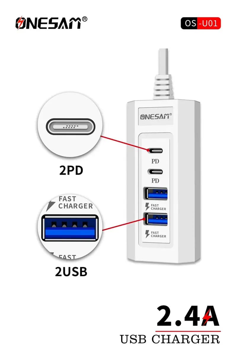 Onesam Extension board ULTRA HIGH FAST CHARGER-2PD+2USB OS-U01
