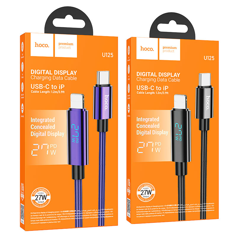 Hoco 27W Type-C to Lightning fast charging Cable U125