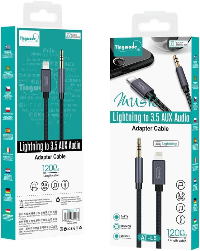 Tingwode AT-L5 Adapter Cable Lightning To 3.5 MM Jack