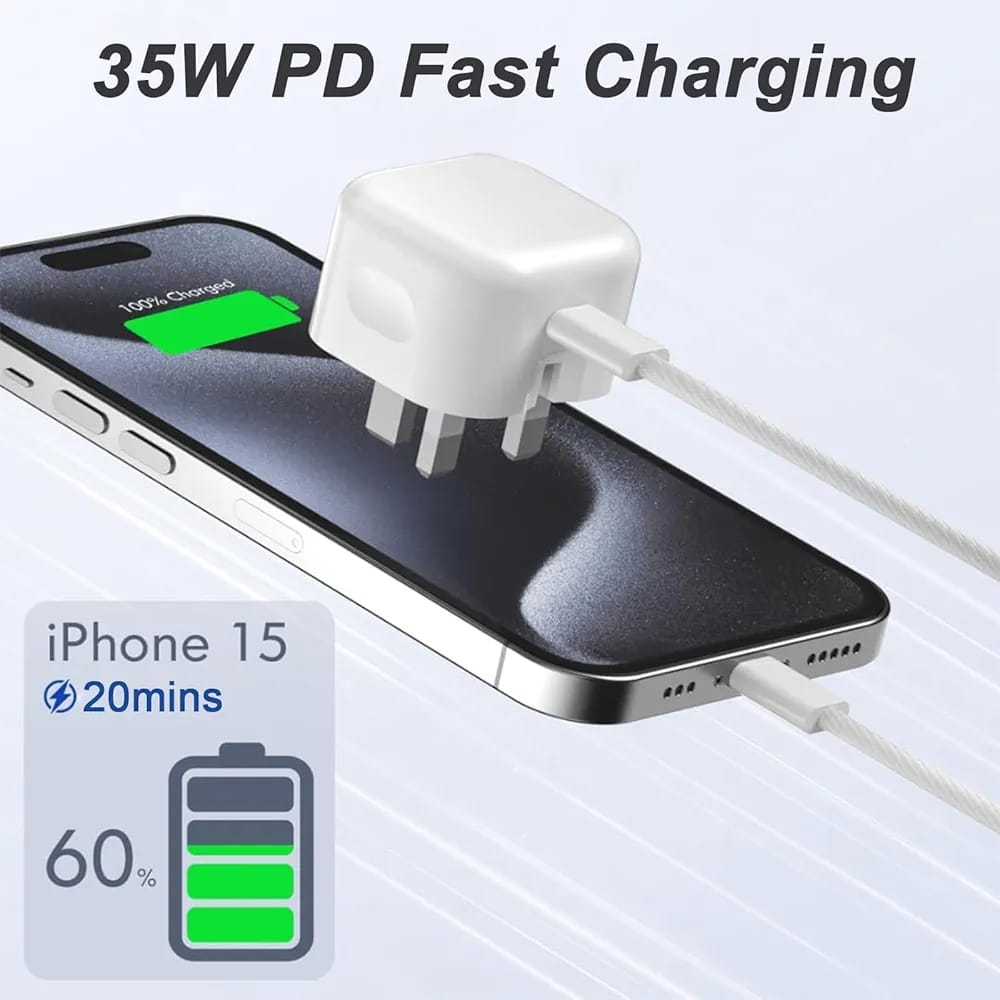 35W Fast Charger USB-C Power Adapter With USB-C to C Cable