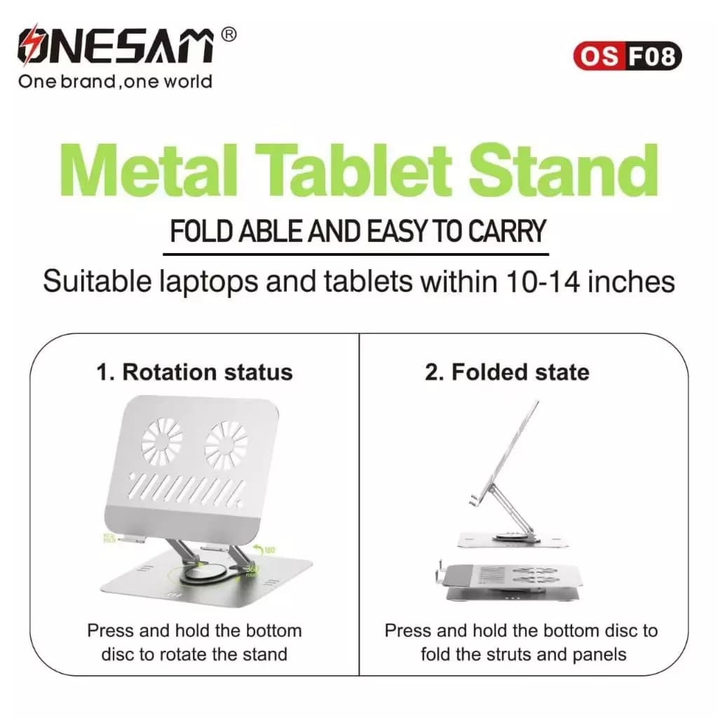 Onesam Metal Tablet/Laptop Stand OS-F08