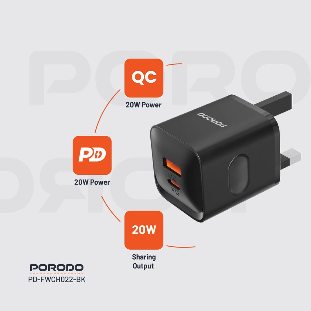 Porodo Dual port Wall Charger