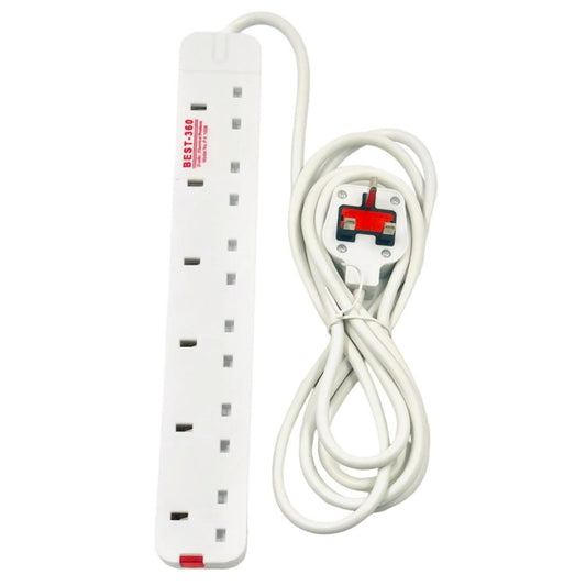Best-360 3 Metre Extension With 6 Socket - White