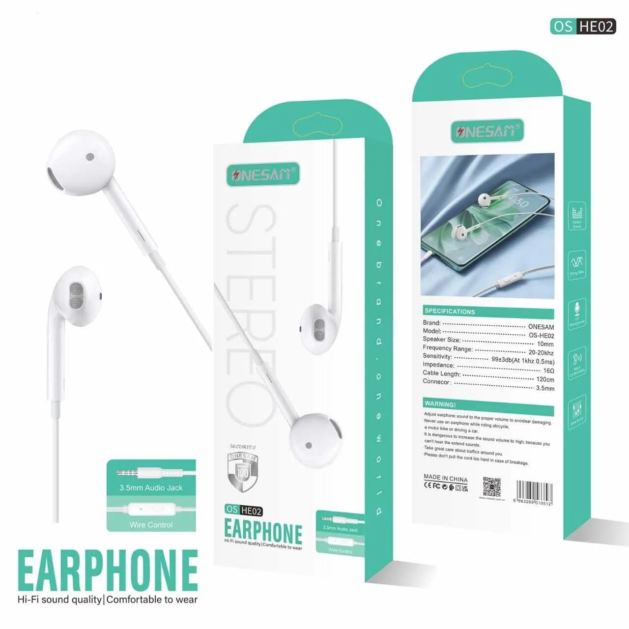 Onesam Wired Stereo Earphone HE02