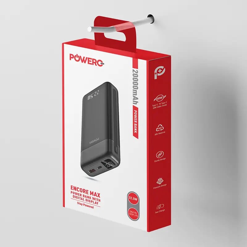 PowerO+ Encore MAX Power Bank with Digital Display 20,000mAh