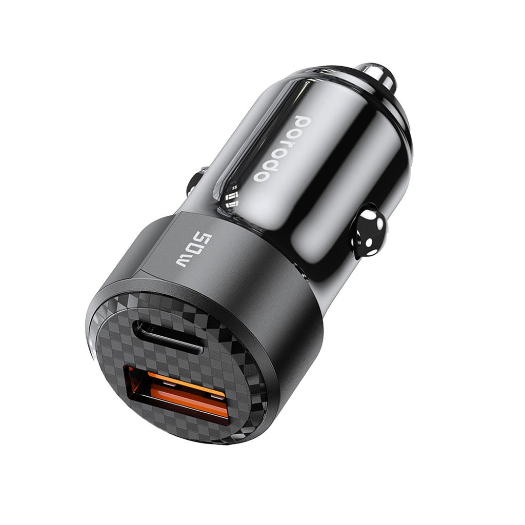 Porodo 50W Dual Port Car Charger PD 20W QC 30W