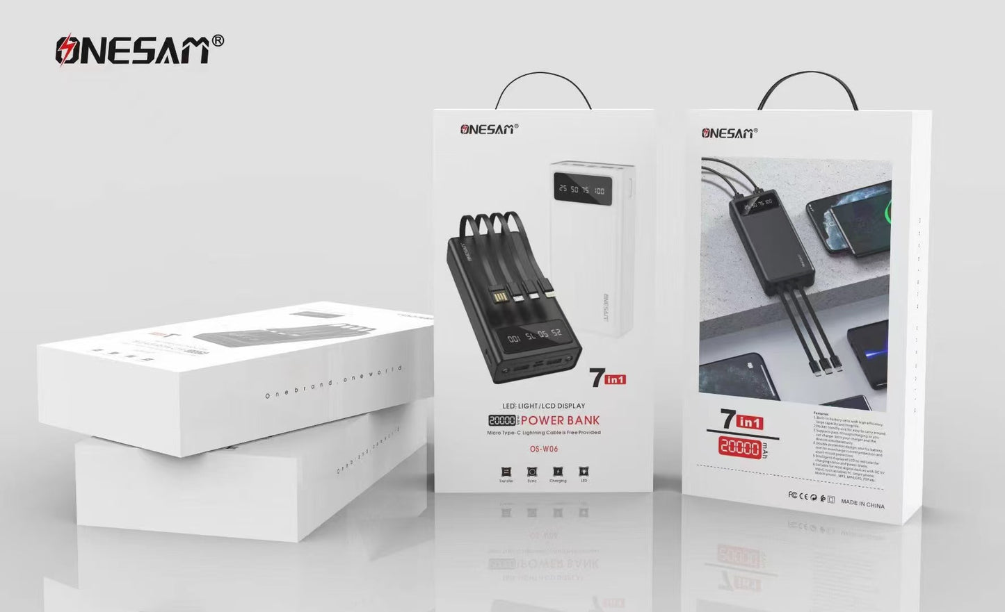 Onesam 7in1 20000mAh Powerbank OS-W06
