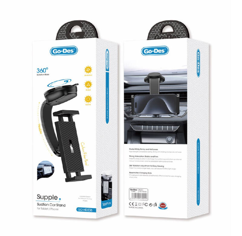 Go Des GD-HD206 Flexible Arm Suction Cup Design Car Phone Holder