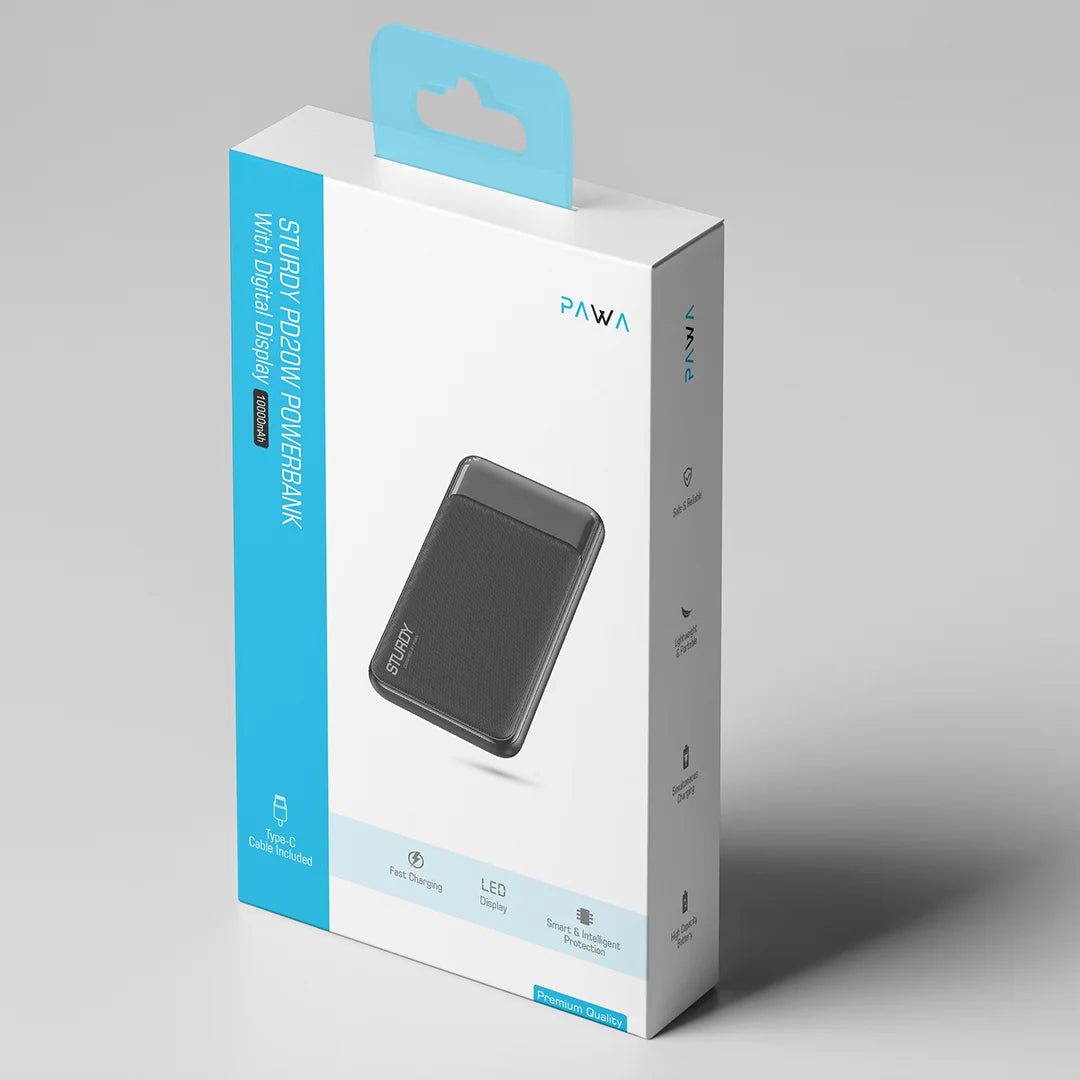 Pawa Sturdy Powerbank PD20W With Digital Display 10000mAh