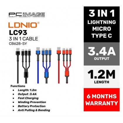 Ldnio 3IN1 USB 1.2M Cable