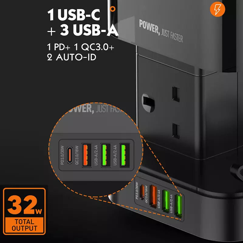 Ldnio Tower 15W Wireless Charging Power Socket With 6 Outlet 4 USB Ports Power Strip SKW6457