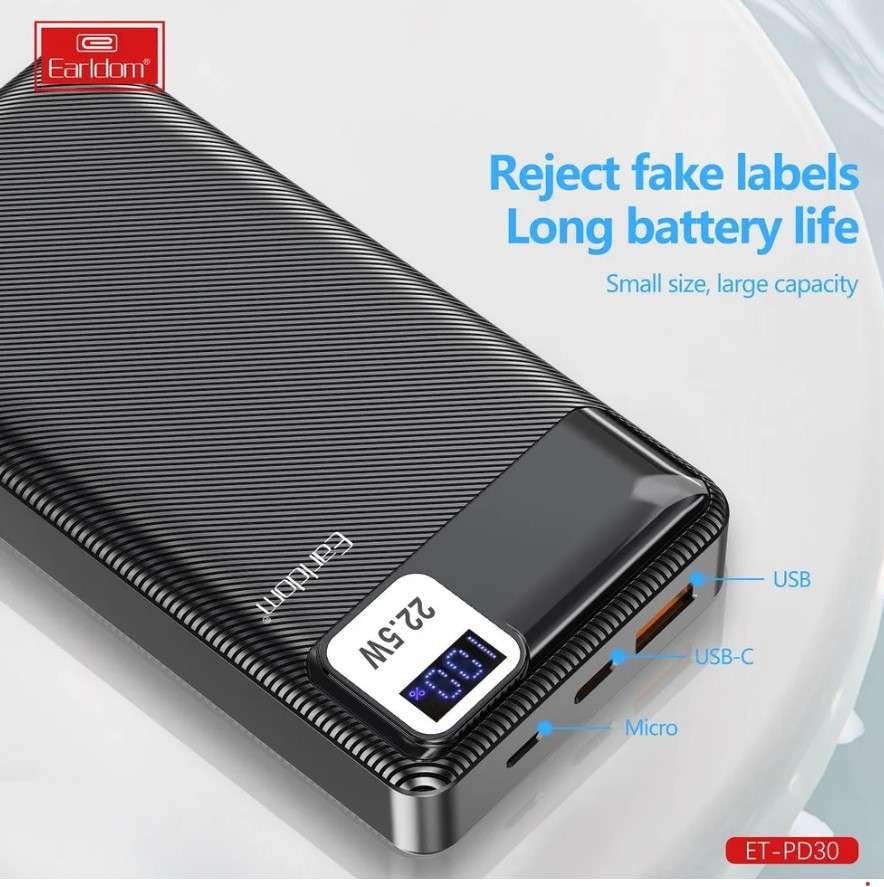 Earldom 20000mAh Power Bank 22.5W PD30