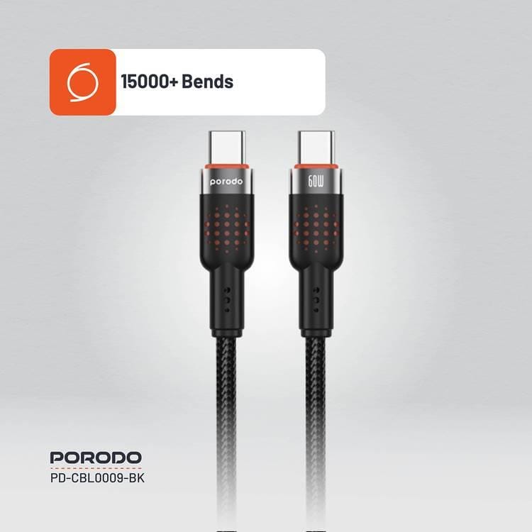 Porodo USB-C to USB-C Aluminum Braided Cable