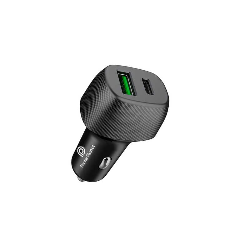 Phone Planet Premium car charger 38W Max USB A & Type C Port PP-CC03