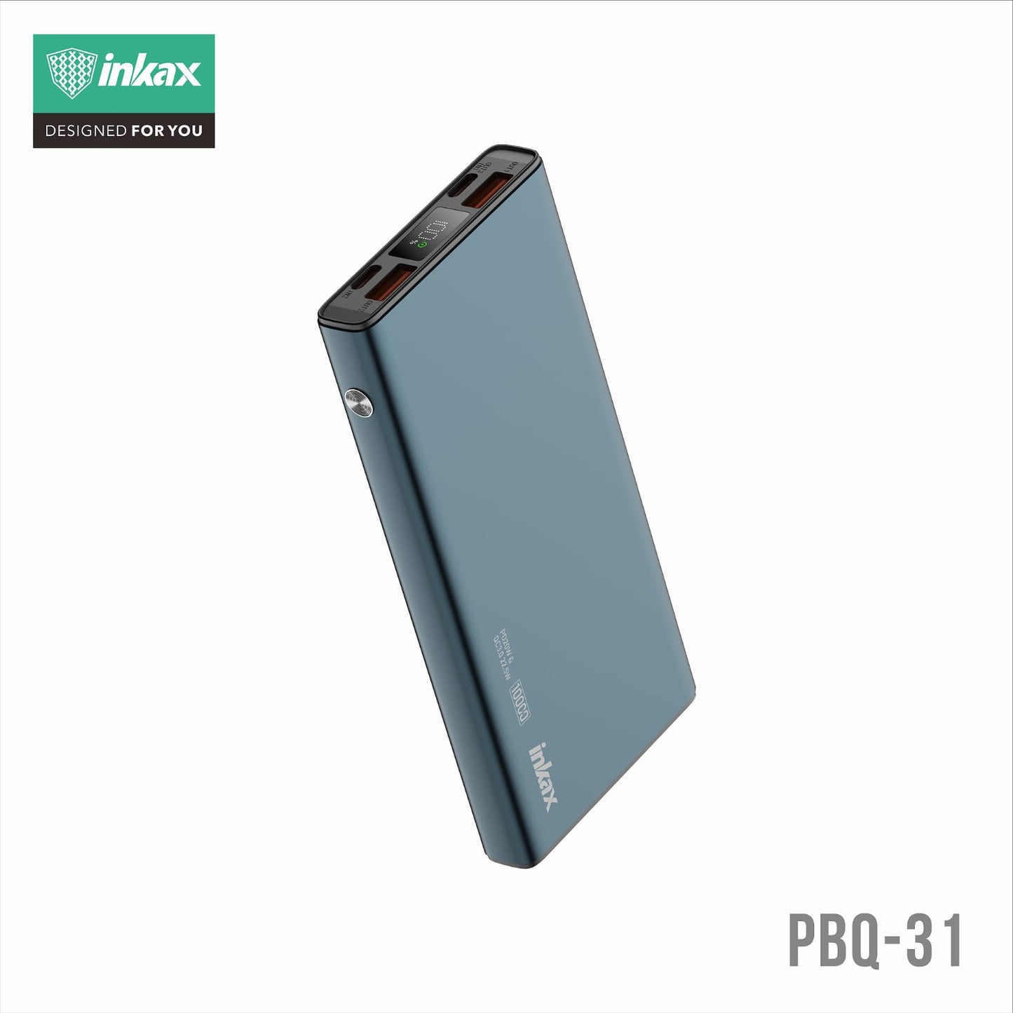 Inkax 10000mAh Fast Charging Power Bank - Gray