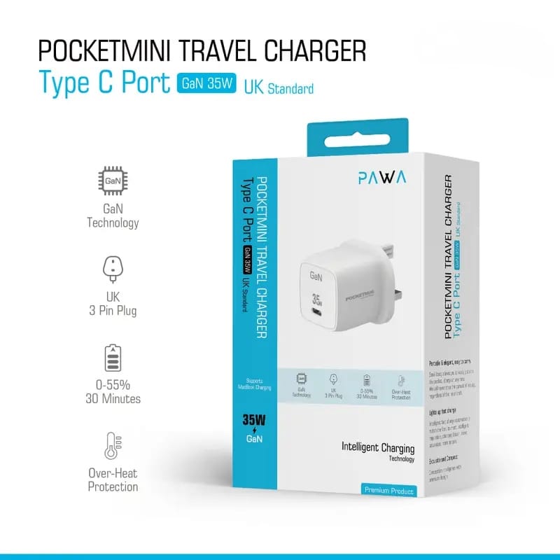 Pawa PocketMini Travel Charger Type-C Port GaN35W