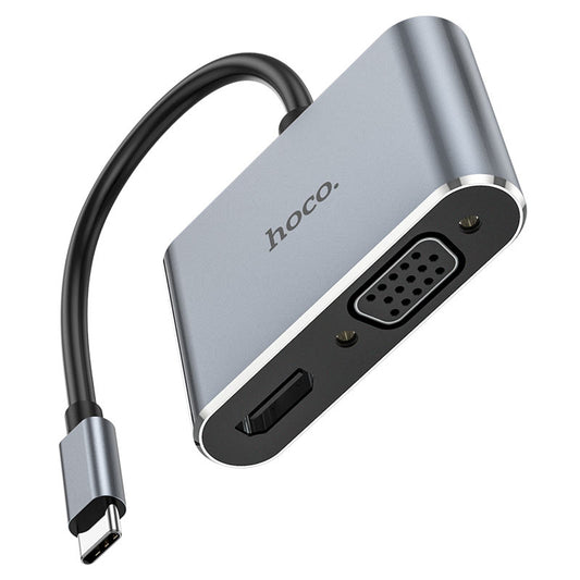 Hoco Type-C to HDTV + VGA + USB3.0 + PD converter 4K HB30