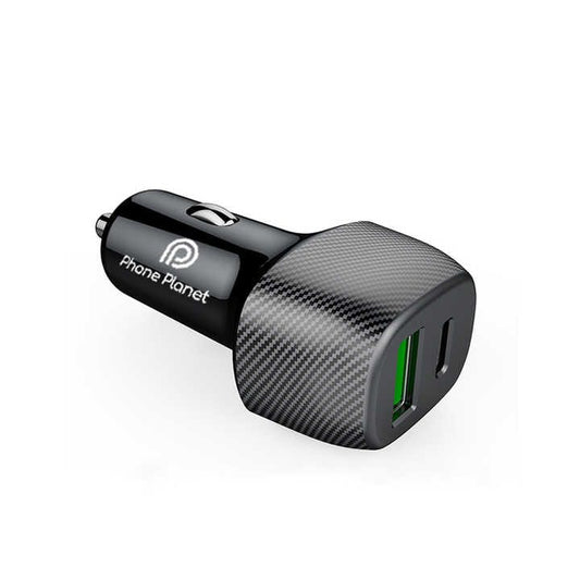 Phone Planet Premium car charger 38W Max USB A & Type C Port PP-CC03