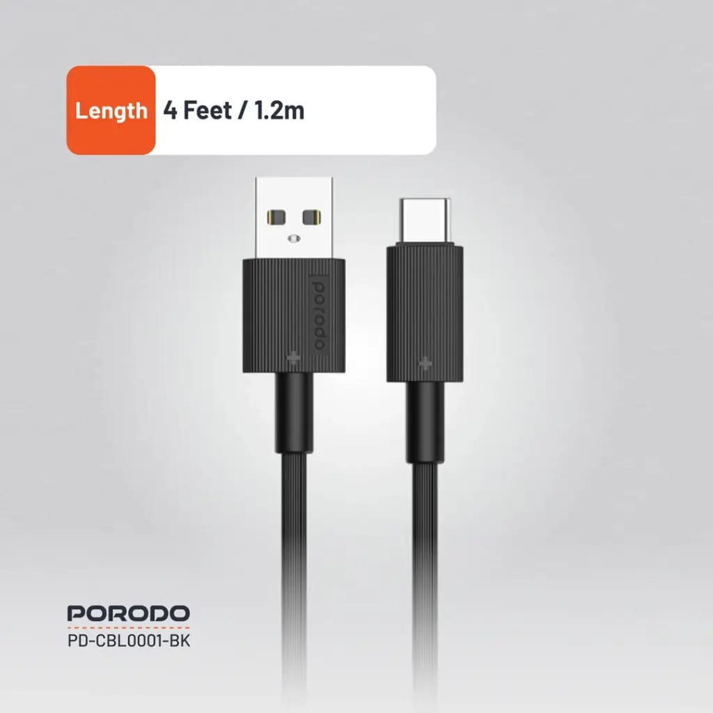 Porodo USB-A to Type-C Durable Charging Cable