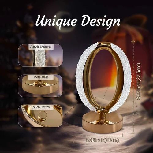 Oval Shape Crystal Led Table Lamp