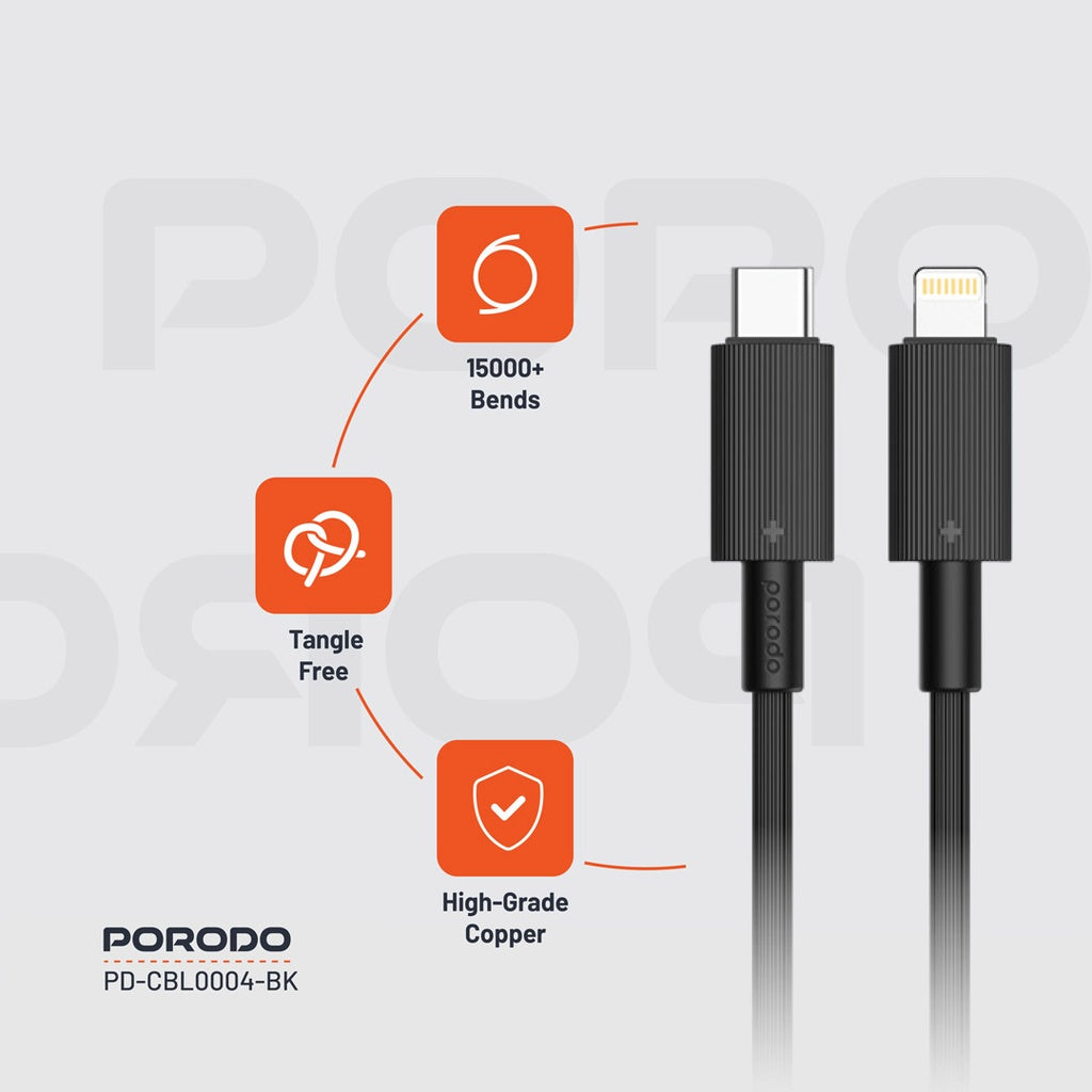 Porodo USB-C to Lightning Durable Charging Cable