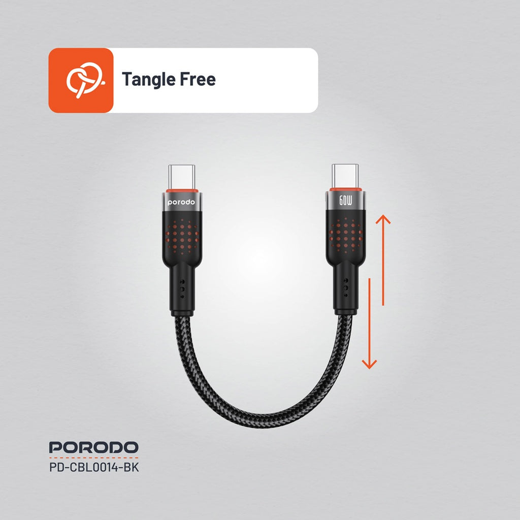 Porodo Braided Powerbank Cable USB-C to USB-C