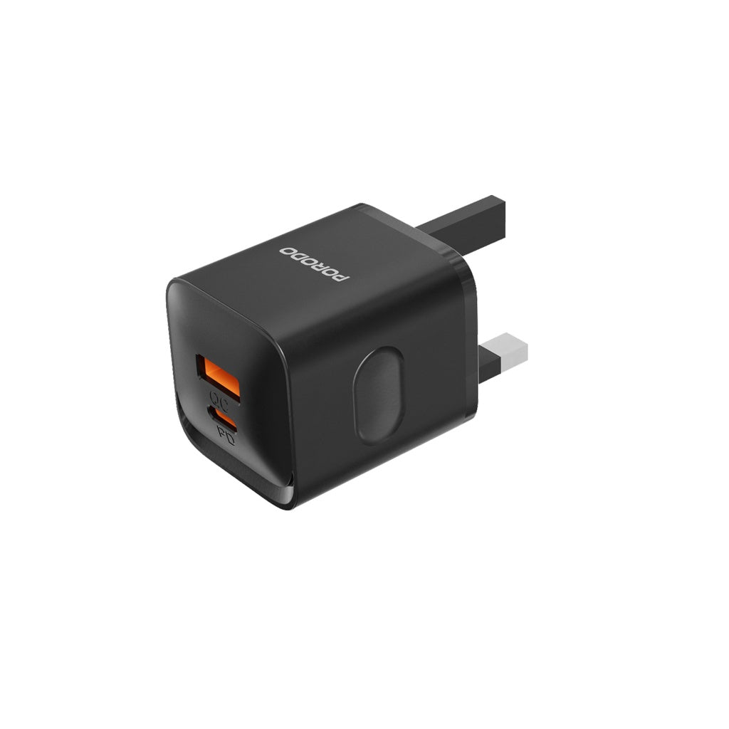 Porodo Dual port  Charger with Type-C to C Cable