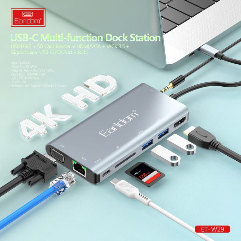 Earldom ET-W29 USB Hub 8-in-1