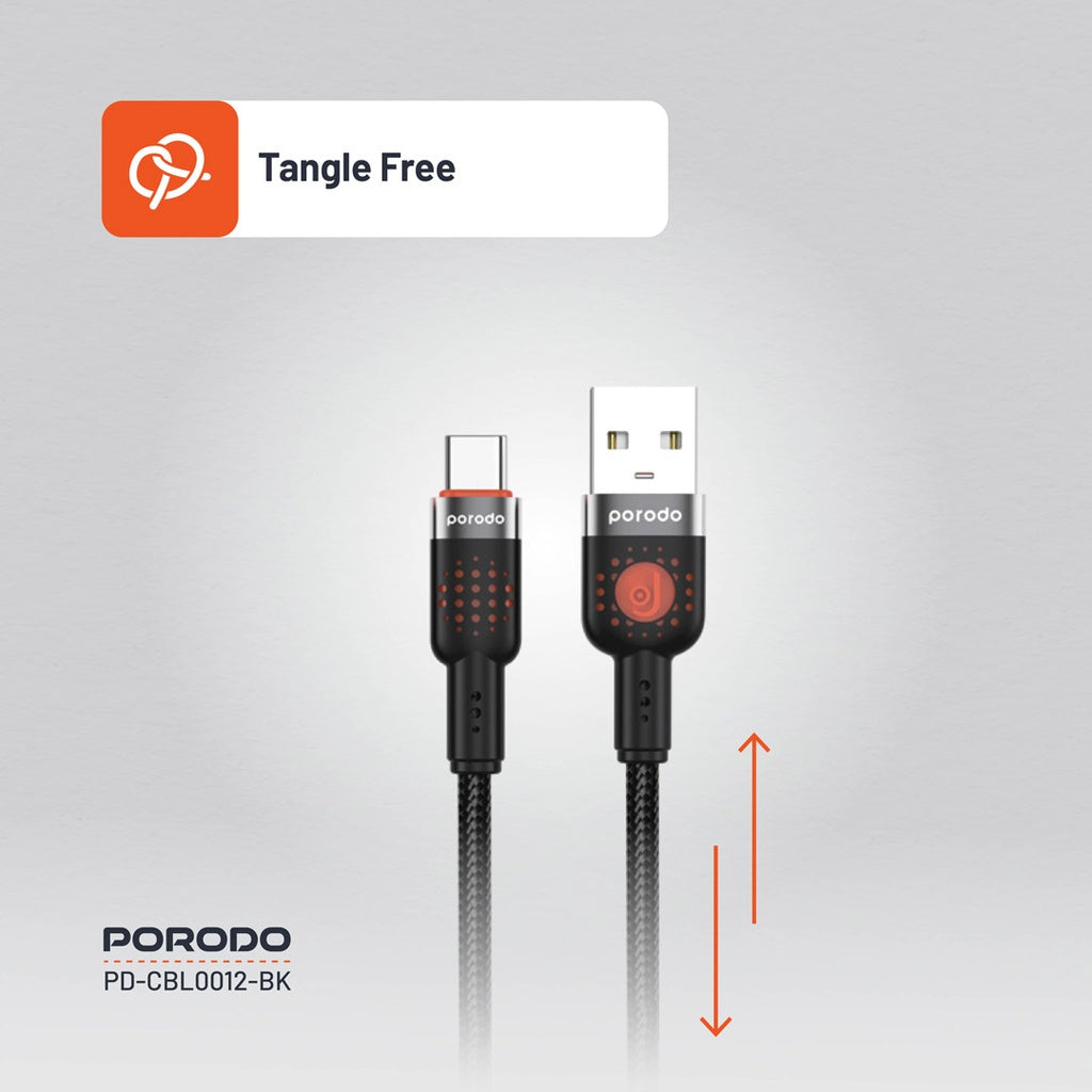 Porodo Braided Cable USB-A to USB-C