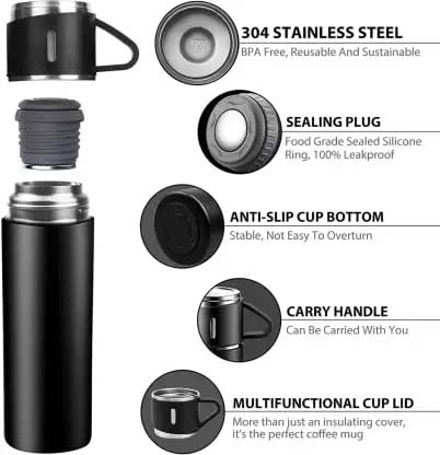 Double Wall Stainless Steel Thermo 500ml Vacuum Insulated Bottle Water Flask