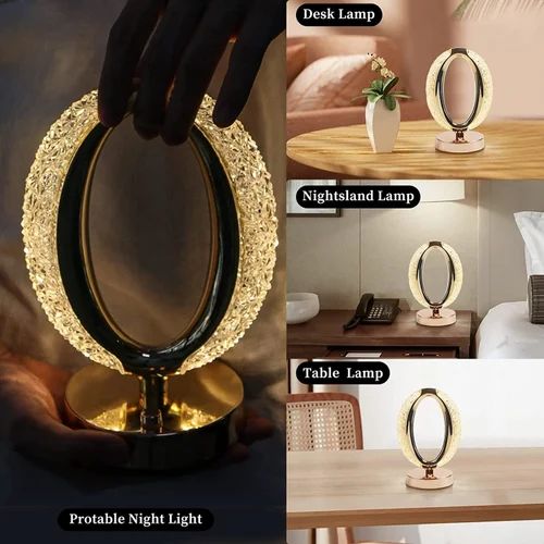 Oval Shape Crystal Led Table Lamp