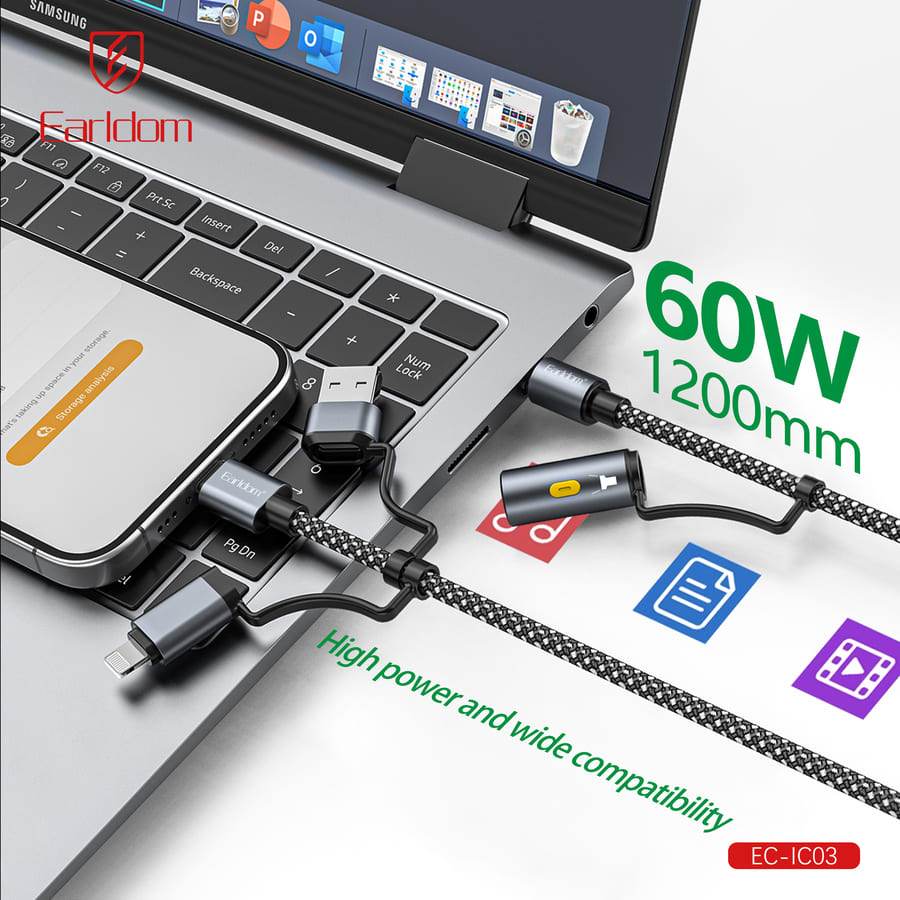 Earldom 6in1 Multifunctional Data Cable EC-IC03