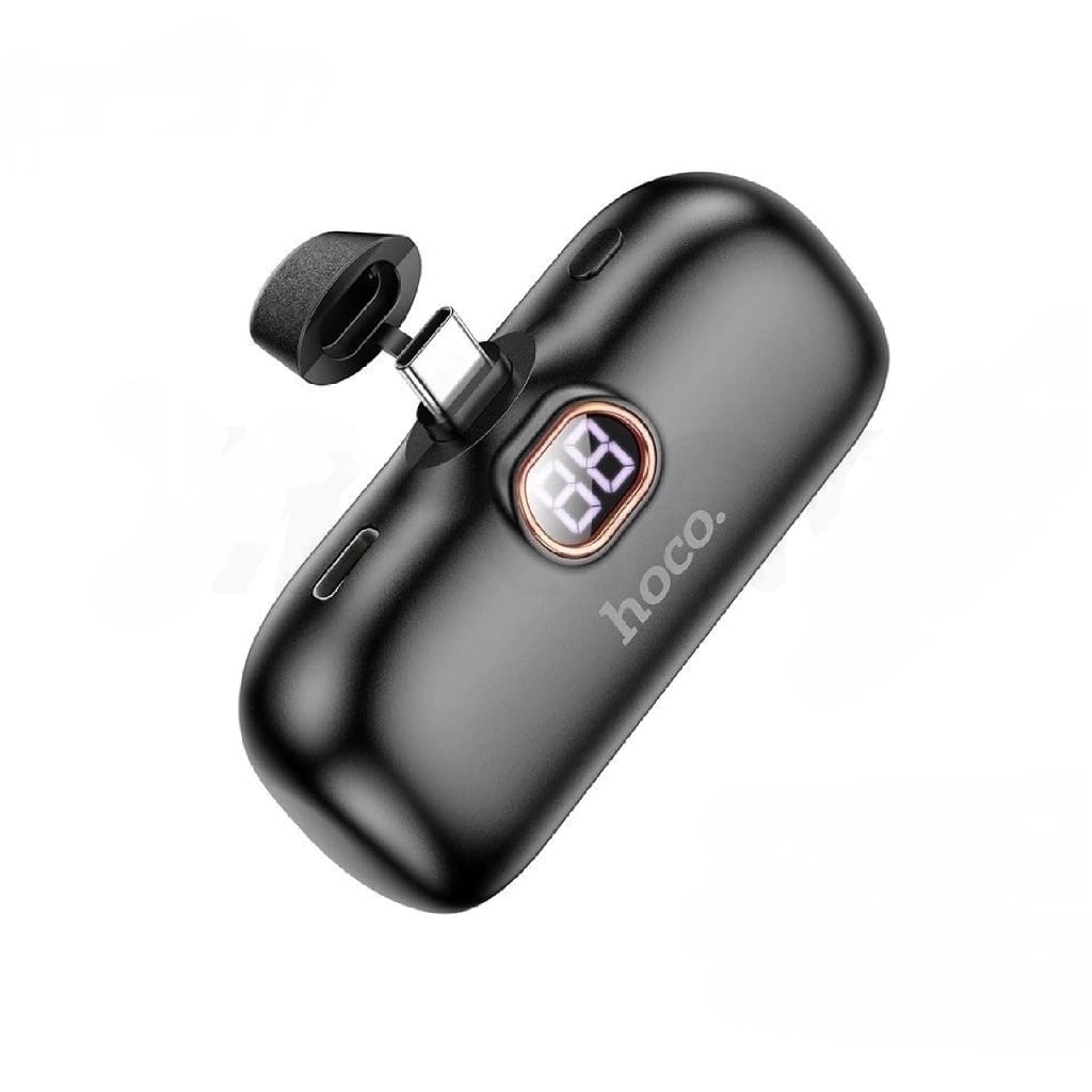 Hoco A5C Sailer Mini Pocket Type-C Capsule Power Bank (5000mAh) Black