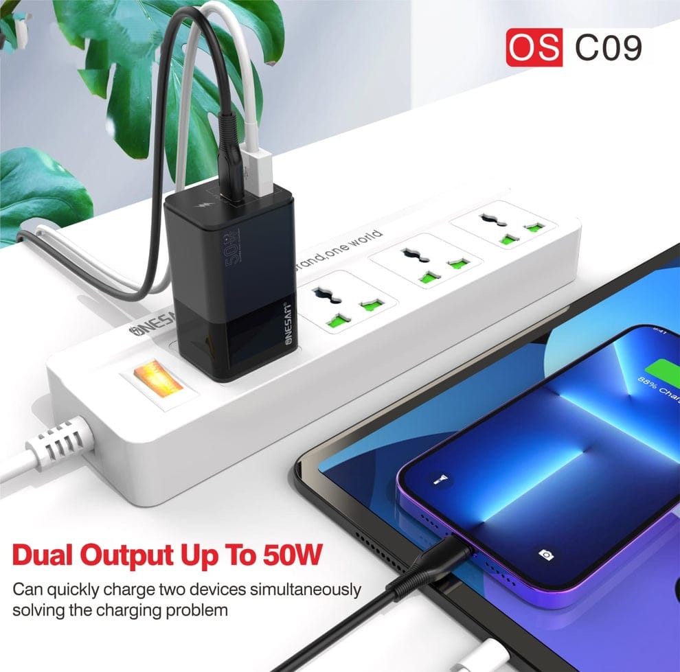 ONESAM 30W Type-C & 20W USB-A Dual Port Super Fast Charger OS-C09